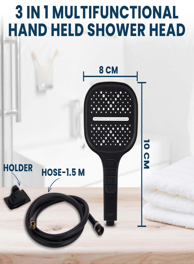 PJET Hand Shower for Bath | Multifunctional 7 Mode Bathroom Shower | Durable Silicon Handheld Shower Head | Easy Mode Switching | Portable Hand Shower for Bathroom (Black Color) - Image 2
